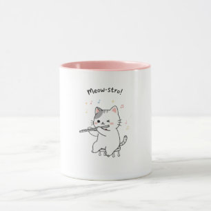 Funny Cat Playing Flute Mug