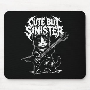 Funny cat playing guitar guitarist rock and roll mouse pad