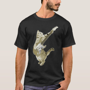 Funny Cat Playing Guitar Lovers Kitten Guitarist R T-Shirt