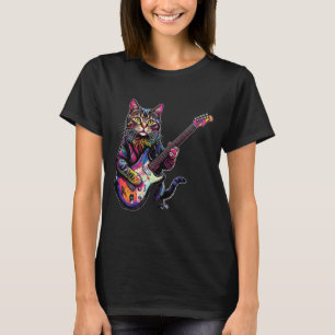 Funny Cat Playing Guitar Rock And Roll Men Women K T-Shirt
