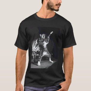 Funny Cat Playing Guitar Rock Star Rock & Roll Men T-Shirt