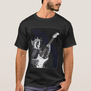 Funny Cat Playing Guitar Rock Star Rock & Roll Men T-Shirt