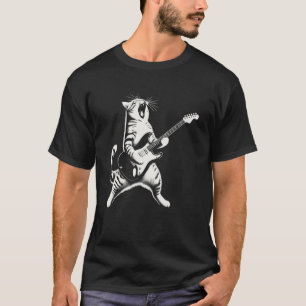 Funny Cat Playing Guitar T-Shirt
