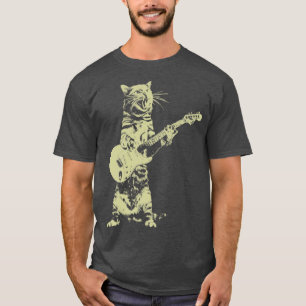 Funny CAt Playing Guitar T-Shirt