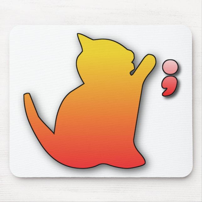 funny cat playing mouse pad (Front)
