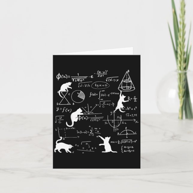 Funny Cat Playing With Math Formulas Kitten Cat An Card (Front)