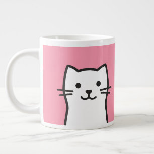 Funny cat portrait large coffee mug