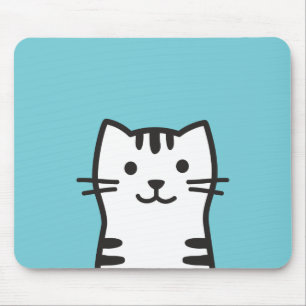 Funny cat portrait mouse pad