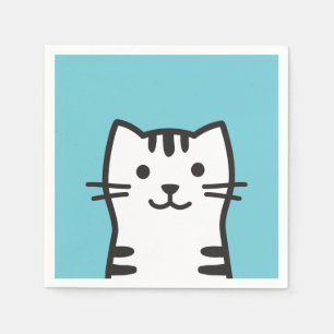 Funny cat portrait napkin