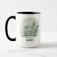 Funny Cat Pun Aquarius Birthday Gift Mug