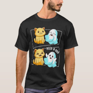 Funny Cat Pun Peek A Boo Men Kids Women Halloween T-Shirt