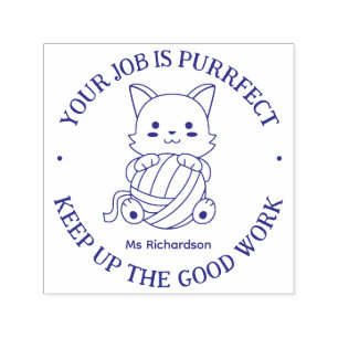 Funny Cat Pun Perfect Job Teacher Encouragement Self-inking Stamp