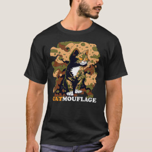 Funny Cat Pun Tshirt Catmouflage Camo Joke Kids Me