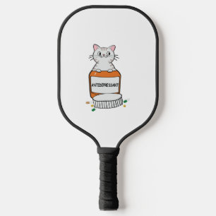 funny Cat Quote Antidepressant Cat Lover Pickleball Paddle