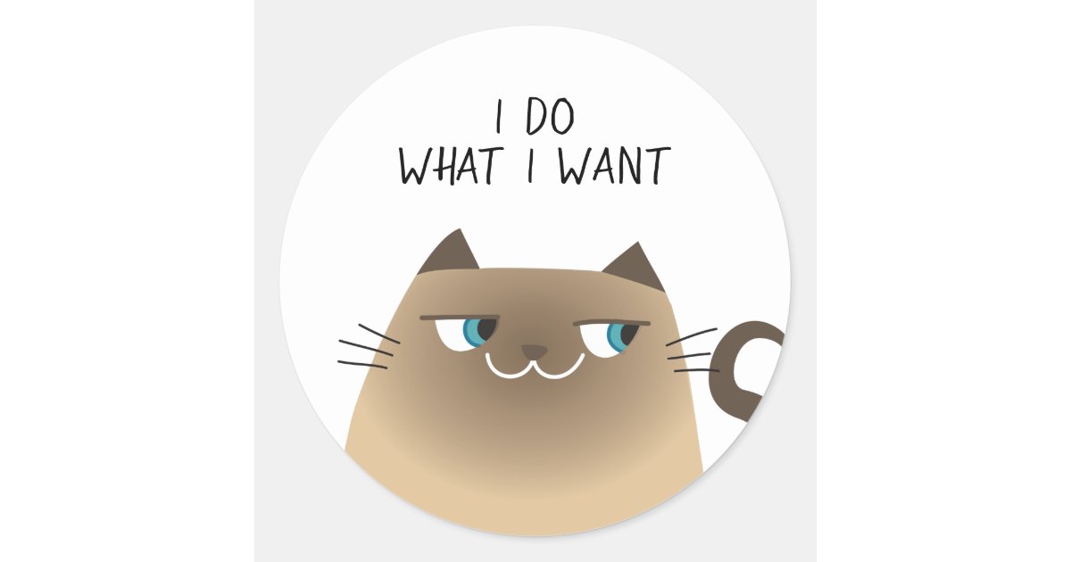 Funny Cat Quote Classic Round Sticker | Zazzle
