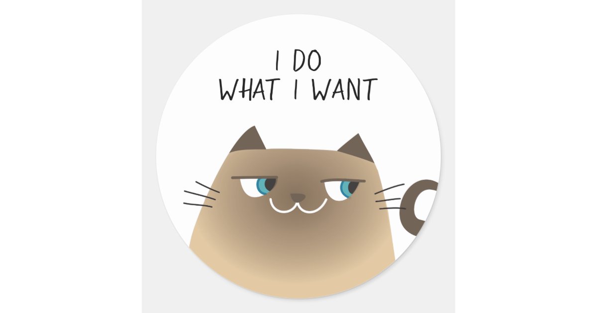 Funny Cat Quote Classic Round Sticker | Zazzle Funny Cat Quote Classic Round Sticker | Zazzle