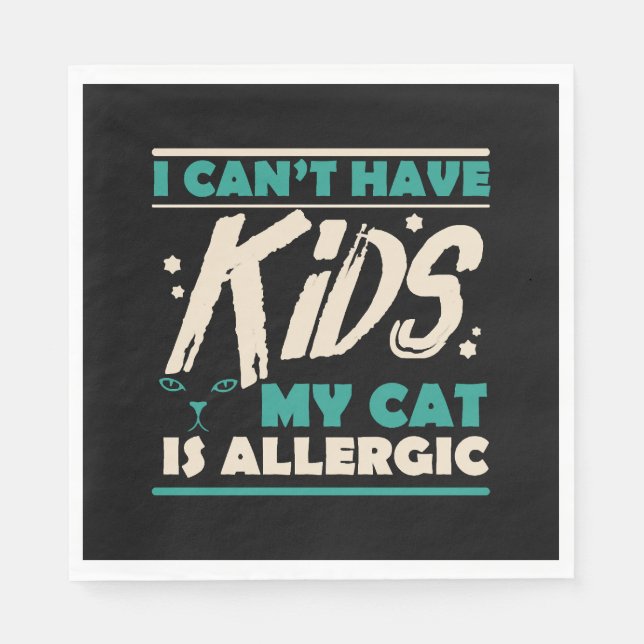 Funny cat quote gift napkin (Front)