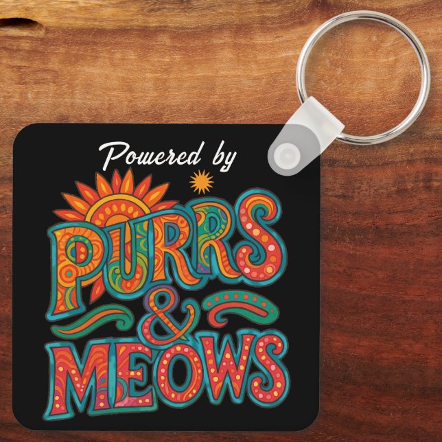 funny cat quote keychain (Back)