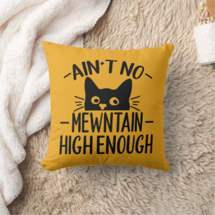 Funny Cat Quote Men's Mustard Yellow Throw Pillow