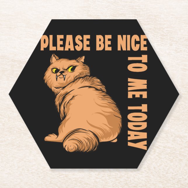 Funny Cat Quote Tomcat nice Design  Paper Coaster (Front)