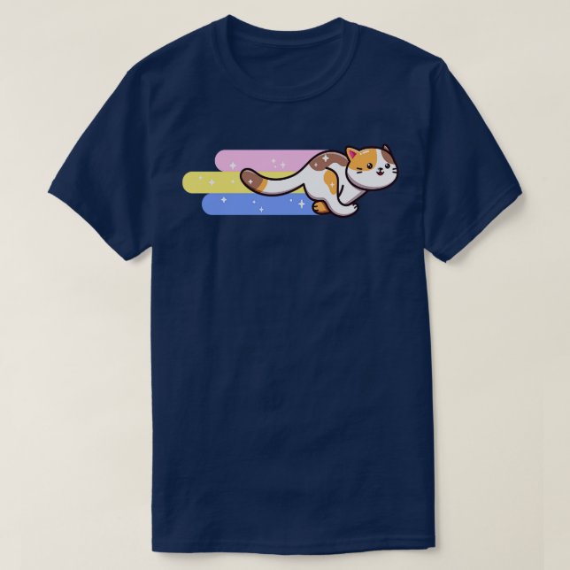 Funny Cat Rainbow Kawaii Kitten T-Shirt (Design Front)