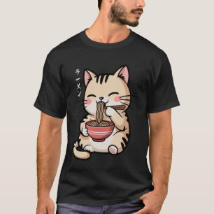 Funny Cat Ramen Japanese Cat Kawaii Anime Cat T-Shirt