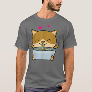 Funny Cat Ramen Noodles Bowl Gift Kawaii Neko Japa T-Shirt