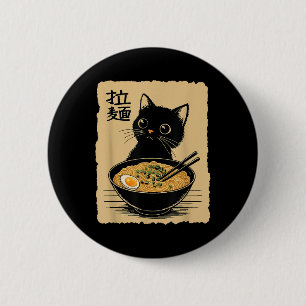 Funny Cat Ramen Tee Cute Kawaii Japanese Anime Noo 2 Inch Round Button
