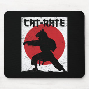 Funny Cat-rate Cat Karate Gift For Martial Arts Ki Mouse Pad
