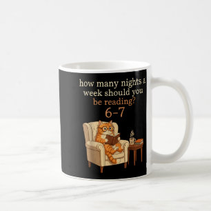 Funny Cat Reading 6-7 Meme Englieacher Book Lover  Coffee Mug