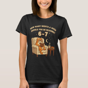 Funny Cat Reading 6-7 Meme Englieacher Book Lover T-Shirt
