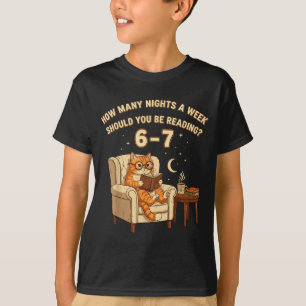 Funny Cat Reading 6-7 Meme Englieacher Book Lover  T-Shirt