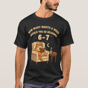 Funny Cat Reading 6-7 Meme Englieacher Book Lover  T-Shirt