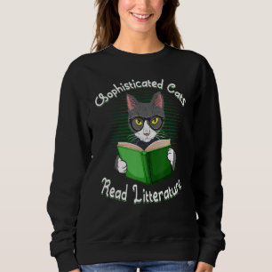 Funny Cat Reading Book Buddy Boss Meow Life Cat Li Sweatshirt