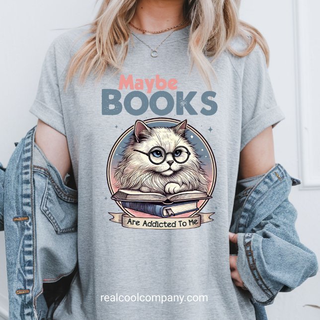 Funny Cat Reading T-Shirt Book Lover Gift Tee (Creator Uploaded)
