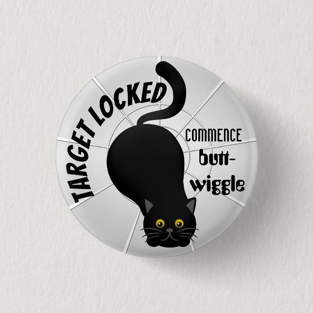 Funny Cat Ready to Pounce 1 Inch Round Button (Front)