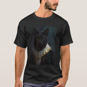 Funny Cat Renaissance Medieval Oil Painting 1 T-Shirt
