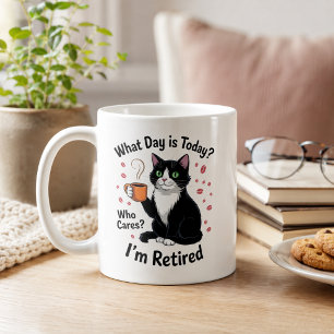 Funny Cat Retirement Quotes Retired Cat Day Coffee Mug