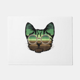 Funny Cat retro  Doormat