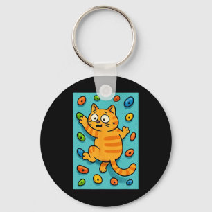 Funny Cat Rock Climber Bouldering Wall Climbing Me Keychain