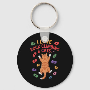 Funny Cat Rock Climber Indoor Wall Hold Adventure Keychain
