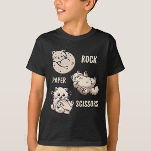 Funny Cat Rock Paper Scissors Game Cute Cat Women  T-Shirt