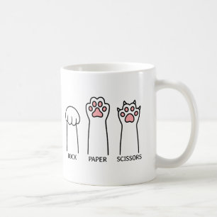 Funny Cat Rock Paper Scissors Meme Game Humour Art Coffee Mug
