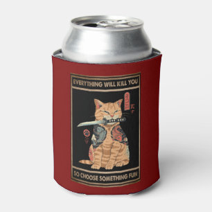 Funny Cat Samurai Everything Will Kill You Can Cooler