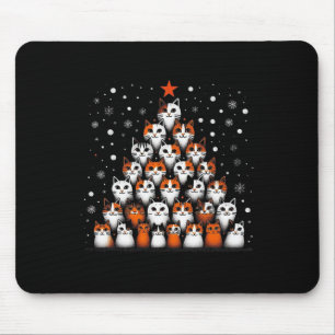 Funny Cat Santa Christmas Tree Cats Xmas Tree Men Mouse Pad