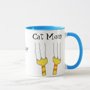 Funny Cat Scratches Cat Mom Playful Personalized Mug