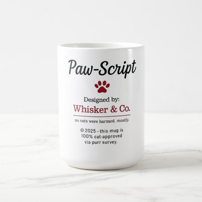 Funny cat script Mug (Center)