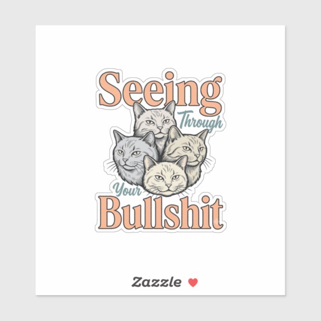 Funny Cat Seeing Through Your Vintage Des (Sheet)