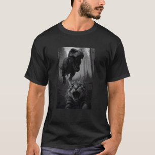 Funny Cat Selfie Dinosaur Trex Animal Lover Mom Da T-Shirt