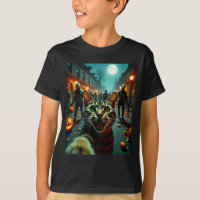 Funny Cat Selfie Halloween Zombies Humor 